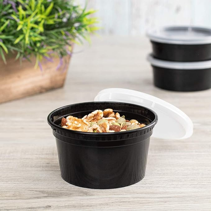 Karat [12oz - 240 ct Black PP Injection Molded Round Deli Containers - Image 2