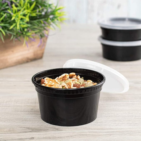 Karat [12oz - 240 ct Black PP Injection Molded Round Deli Containers - Image 2