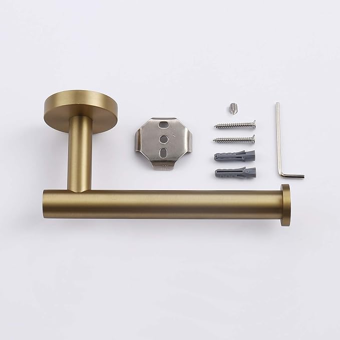 TASTOS Brushed Gold Toilet Paper Holder SUS304 Stainless Steel, Modern Round - Image 7