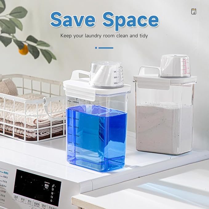 Tokokimo 2 Packs Laundry Powder Container, Laundry Detergent Dispenser - Image 3