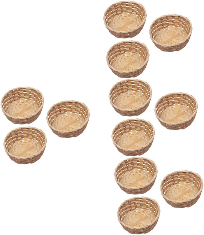 Unomor 12pcs Woven Fruit Natural Storage Containers for Kitchen Picnic Home Decor Lightweight Convenient Design for Serving Fruits Food