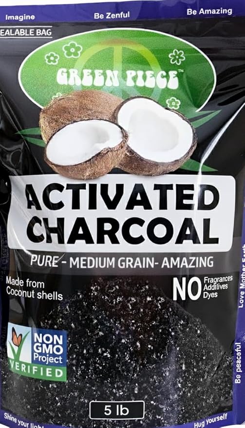 Green Piece® Activated Charcoal Coarse Grain – Resealable 5 lb Bag - Image 4