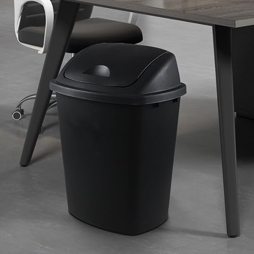 4 Pack Plastic Swing-Top Trash Can, 10 Gallon Plastic Kitchen Trash Can - Image 5
