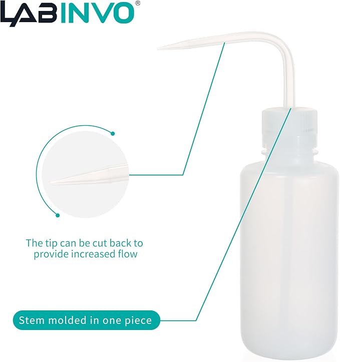 6pcs of Economy Wash Bottles, Narrow-Mouth, Self-Venting Safety Wash Bottles - Image 4