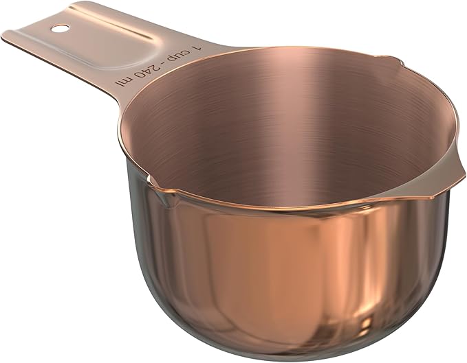 Color Up 1 Cup Measuring Cup – Premium Copper Stainless Steel, Accurate by ColorUpCollection