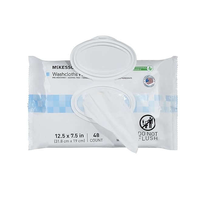 McKesson Washcloth Wipes for Adults, Unscented Disposable Wash Cloths for Body - Image 9