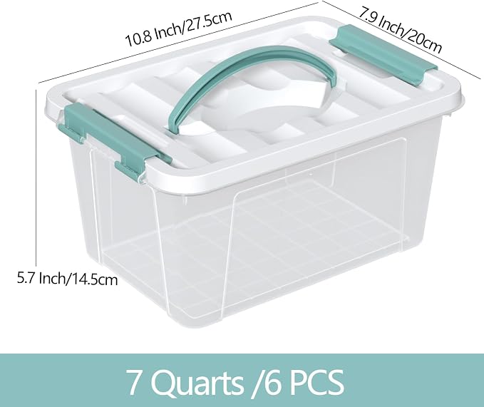 Zopnny 7 Quart Small Clear Storage Latch Box - Image 2