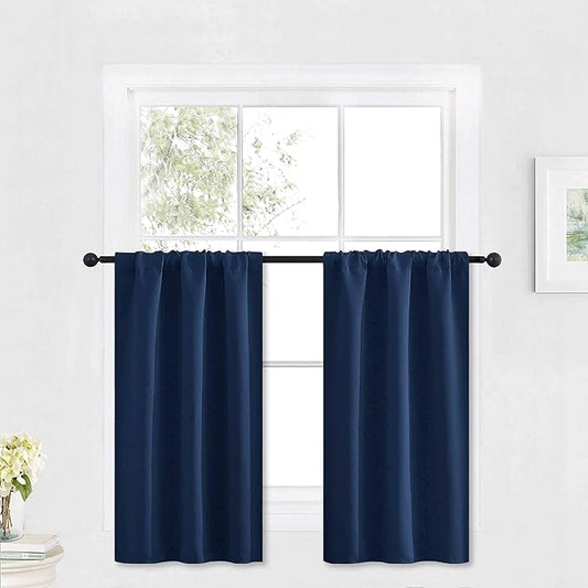 RYB HOME Blackout Curtains Small Window Decor Light Block Thermal Insulated by RYBHOME