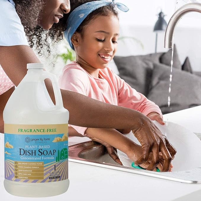 Ginger Lily Farms Botanicals Plant-Based Liquid Dish Soap, Concentrated Formula - Image 8