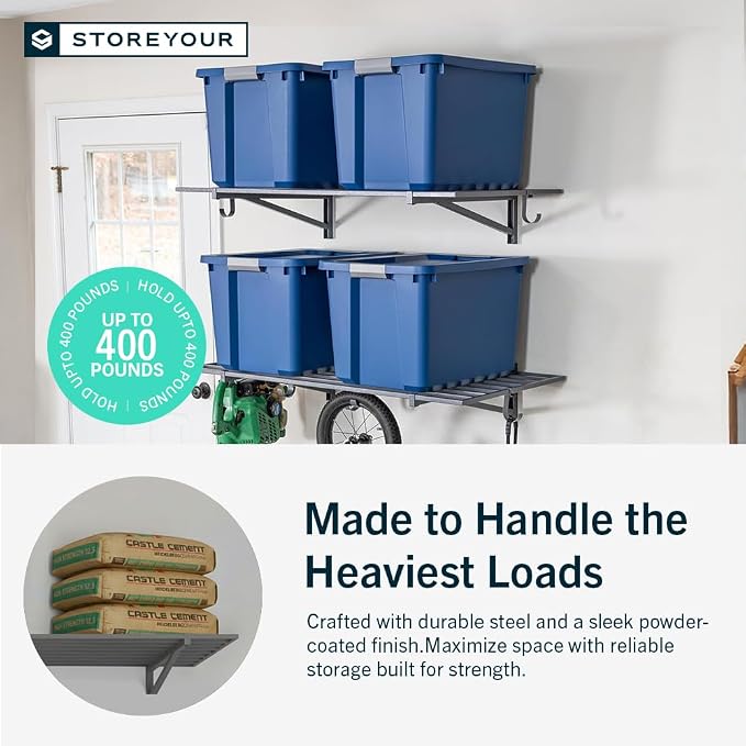 StoreYourBoard 2-Pack Heavy Duty Wall Shelves – Wall-Mounted Garage Storage - Image 5