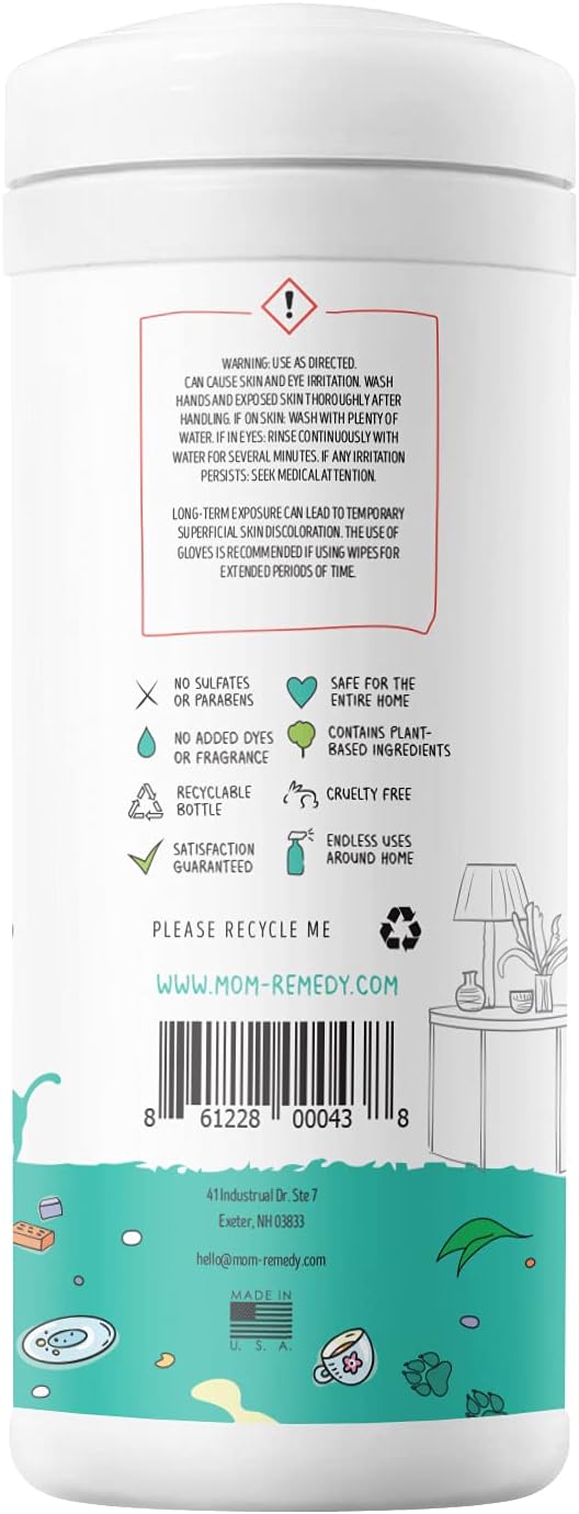 MOMREMEDY Hydrogen Peroxide Cleaning Wipes | All Purpose Cleaner and Stain - Image 5