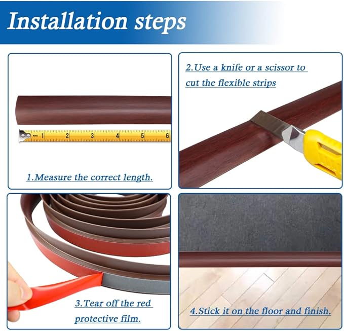 Floor Transition Strip Self Adhesive Carpet & Flooring Transitions Edging Trim - Image 5