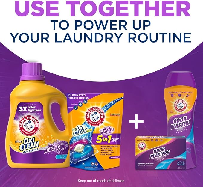 ARM & HAMMER Plus OxiClean Odor Blasters Fresh Burst, 77 Loads Liquid Laundry - Image 12