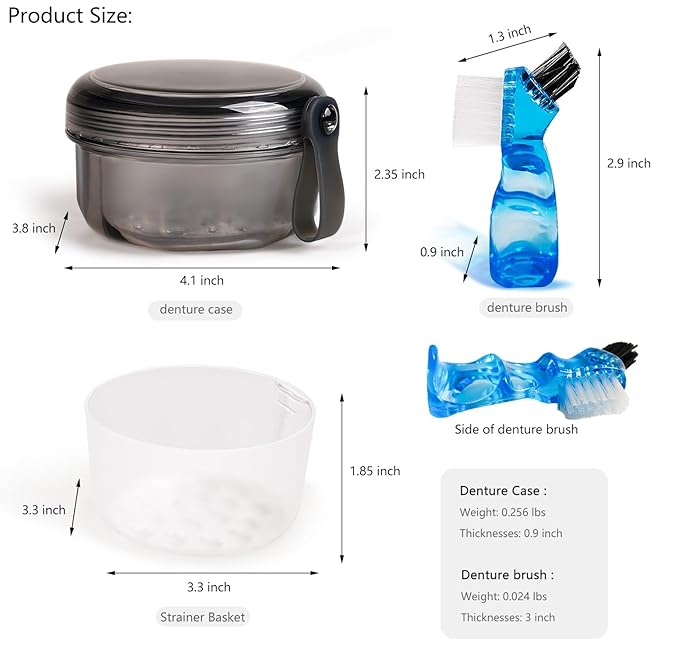 Leakproof Denture Case Denture Soaking Cup False Teeth Container, Dental - Image 3