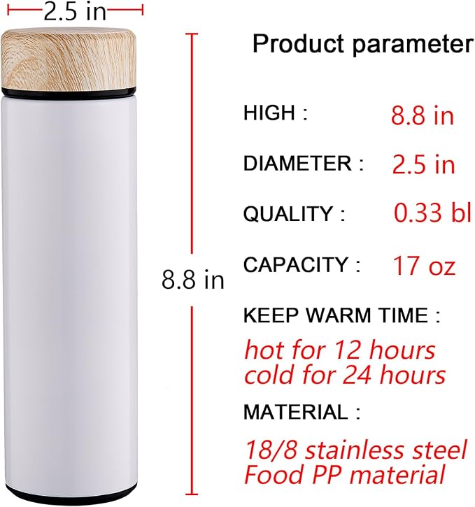 15oz Water Bottle Stainless Steel Thermos Flask - Image 2