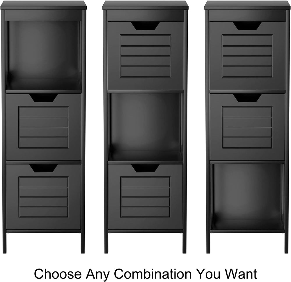 DORTALA Bathroom Storage Cabinet, Multifunctional Wooden Storage Rack Organiz...