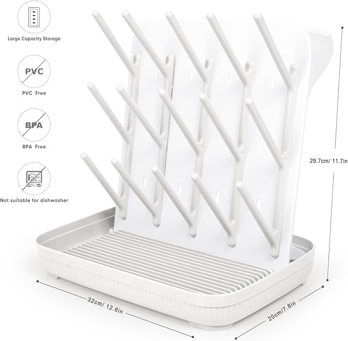 Termichy Baby Bottle Drying Rack: Large Vertical Bottle Dryer Rack Holder - Image 5