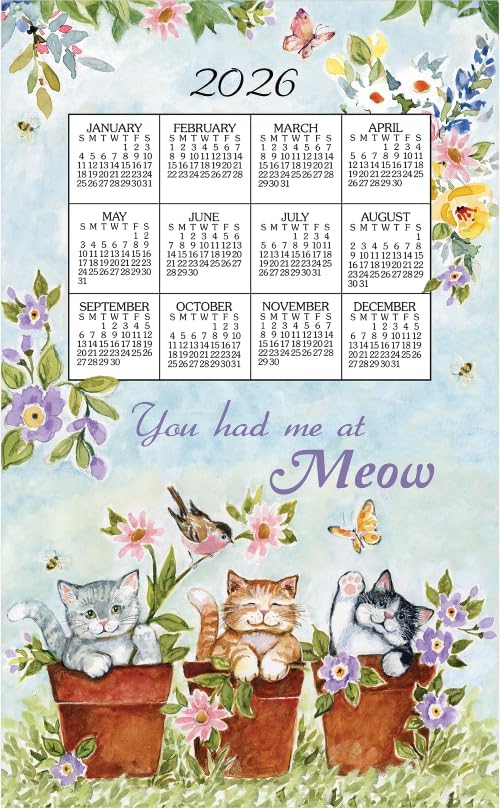 2026 Calendar Towel/Dishcloth (Sweet Kitties)