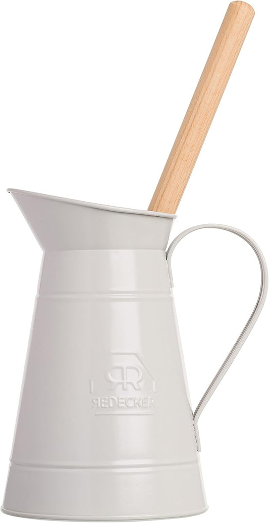 Redecker White Coated Metal Toilet Brush Set by Redecker