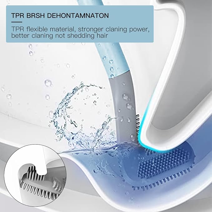 2Pcs Toilet Brush, Slim Compact Bathroom Toilet Scrubber No Dead Corners - Image 3