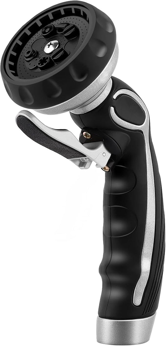 RESTMO Hose Nozzle with Easy Self-Lock Trigger, Heavy Duty Metal Water Hose by Restmo