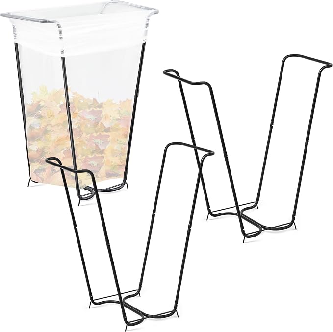 Gisafai 3 Pieces Metal Leaf Bag Holder Stand Portable Trash Bag Holder Frame by Gisafai