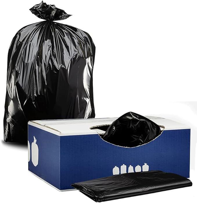 Plasticplace Contractor Trash Bags 40-45 Gallon │ 3.0 Mil │ Black Heavy Duty by Plasticplace