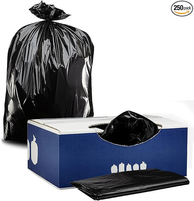 Plasticplace - W14LDB 12-16 Gallon Trash Bags │ 1.2 Mil │ Black Garbage Can by Plasticplace