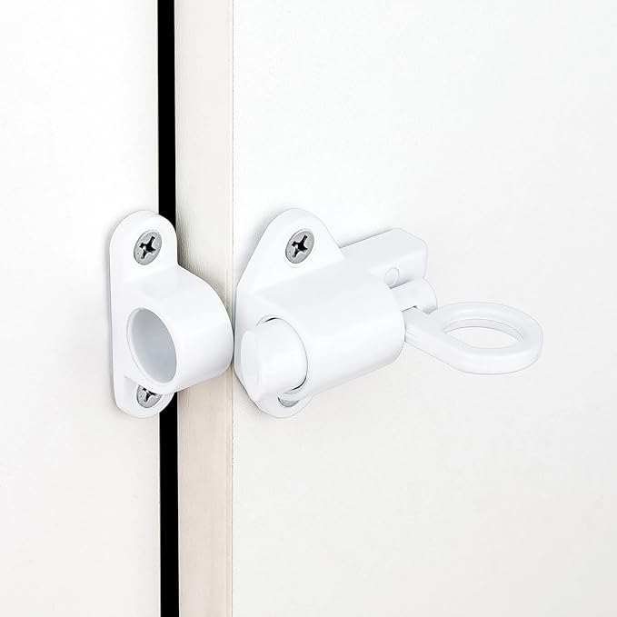 4 Packs Self-Closing Latches，White Spring Door Lock，Resilient Bolt Latch - Image 5