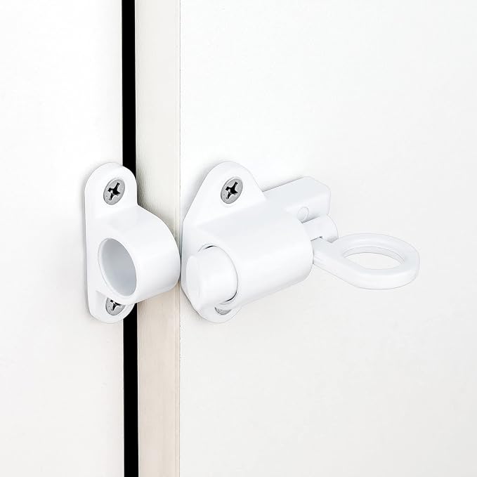 8 Packs Self-Closing Latches，White Spring Door Lock，Resilient Bolt Latch - Image 4