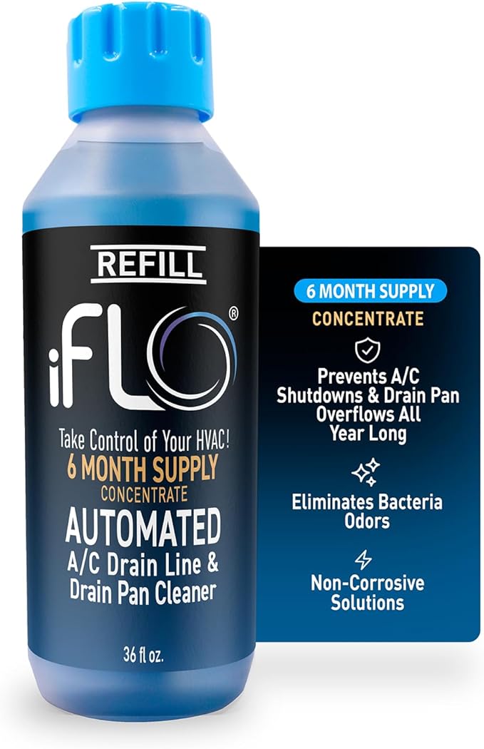 iFLO® Smart A/C Drain Line Cleaner and Drain Pan Cleaner Cartridge Concentrate by iFLO
