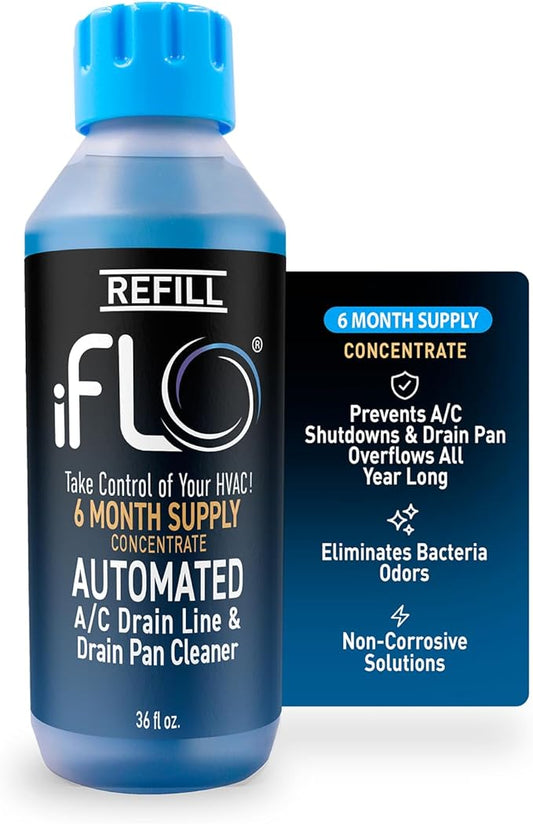 iFLO® Smart A/C Drain Line Cleaner and Drain Pan Cleaner Cartridge Concentrate by iFLO
