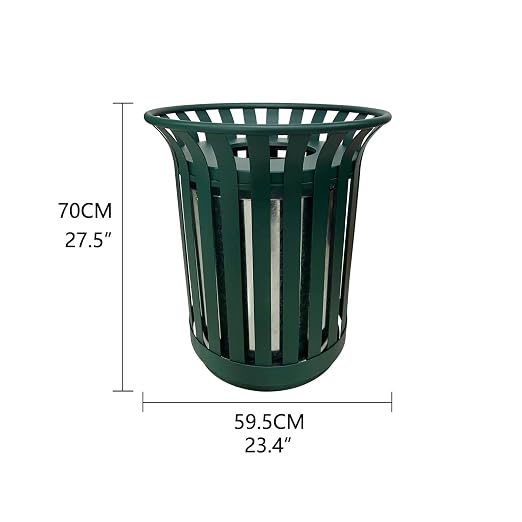 Outdoor Metal Slatted Trash Receptacle, Waste Receptacle，Commercial Trash Cans - Image 2