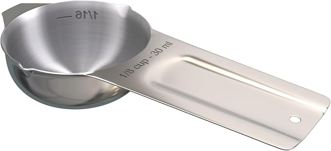 Color Up ⅛ Cup Measuring Cup – Premium Chrome Stainless Steel, Accurate - Image 4