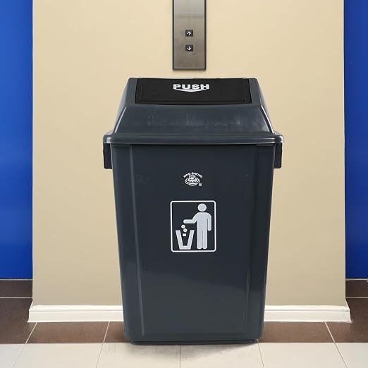 13 Gallon Plastic Swing Lid Trash Can, Outdoor Garbage Can, 4 Pack - Image 5