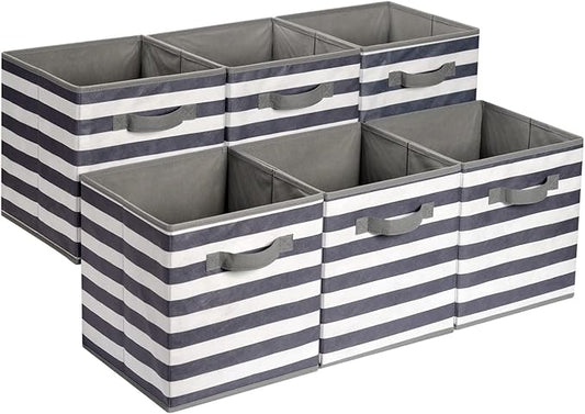 Amazon Basics Cube Organizer Storage Bins Handles, Collapsible Fabric by AmazonBasics