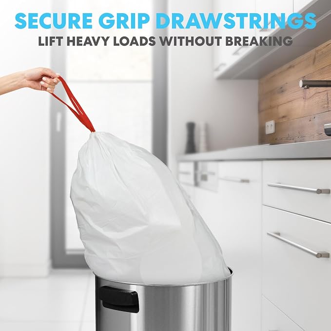 SIMPLI-MAGIC 17 Gallon Drawstring Trash Bags, 120 Pack – Tall Kitchen Garbage - Image 8