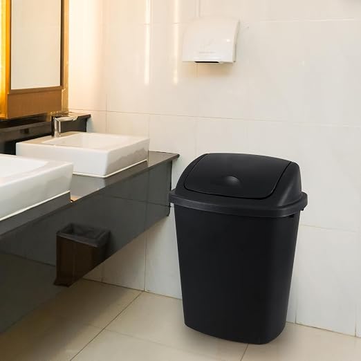 10 Gallon / 40 L Swing Lid Kitchen Trash Can, Classroom Garbage Bins, Plastic - Image 6