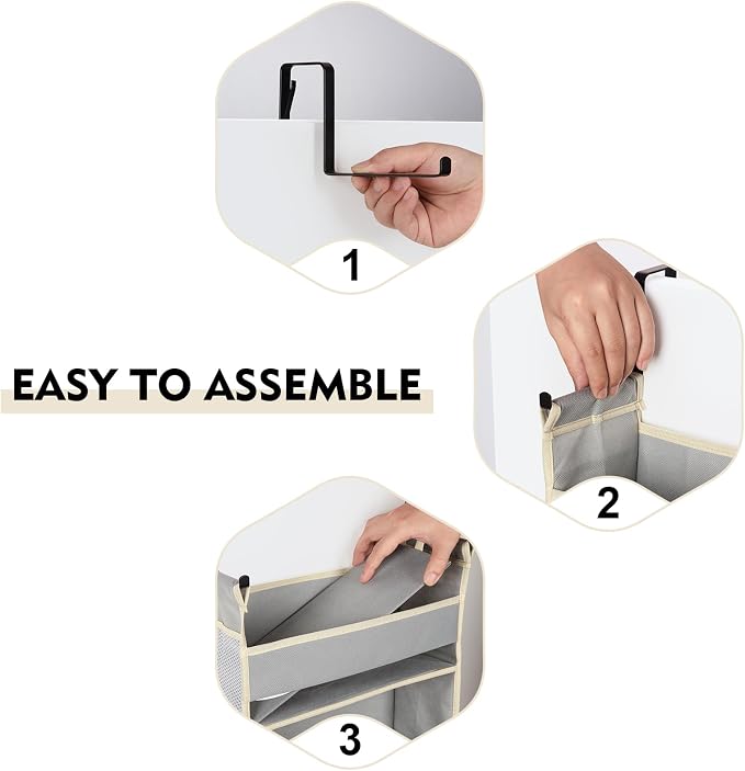 2 Pack Over The Door Hanging Organizer 5-Shelves and 10 Side Pockets, Over The - Image 6