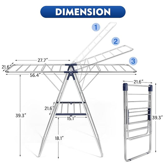APEXCHASER Clothes Drying Rack, Stainless Steel Drying Rack Clothing - Image 2