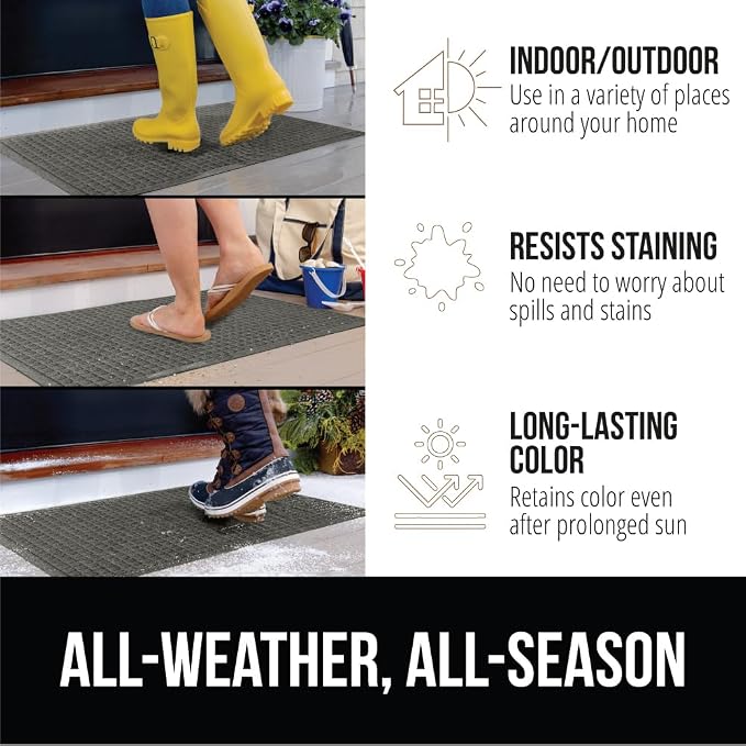 GORILLA GRIP Front Door Mat, Indoor Outdoor Ultra Absorbent HydroAbsorb Doormat - Image 6