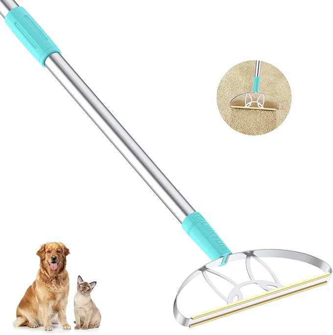 63“Ultra Long Carpet Rake by LINTPLUS-Heavy Duty Carpet Scraper & Pet Hair by LINTPLUS