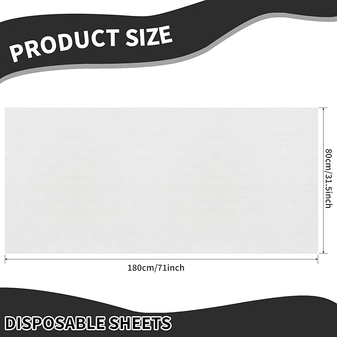 Breling 100 Pcs 31.5 x 71 Inch Disposable Bed Sheets Oil-proof PE Film Massage - Image 3
