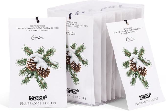 MYARO 12 Packs Cedarwood Scented Sachets by MYARO