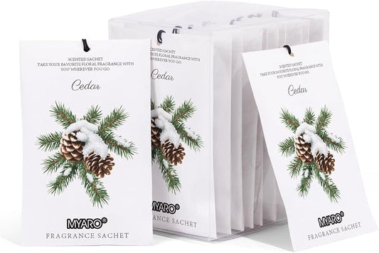 MYARO 12 Packs Cedarwood Scented Sachets by MYARO