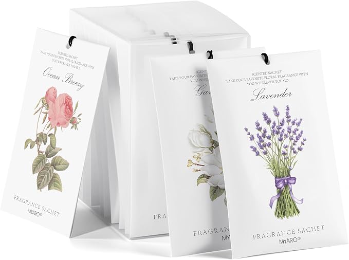 MYARO 12 Packs Scented Sachets for Drawer and Closet, Long-Lasting Sachets Bags - Image 9
