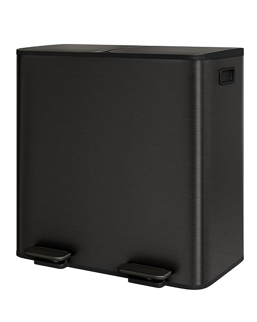 GarveeHome 2 x 10.6 gal Stainless Steel Double Trash Can by GarveeHome
