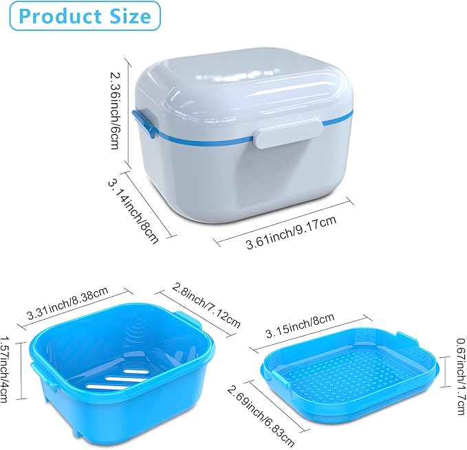 BVN Denture Case Denture Cup for Soaking Dentures Retainer Cleaner Case - Image 2
