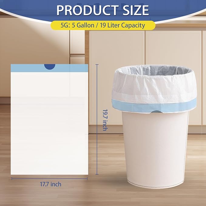 240 Count 5 Gallon Trash Bags Drawstring 1.1 Mil - Image 3