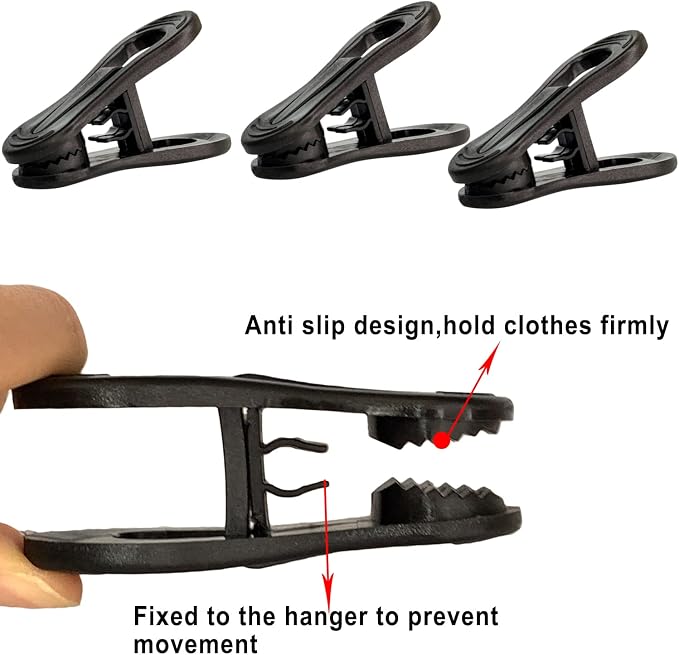 Black Hanger Clips 60 PCS, Finger Clips - Image 3